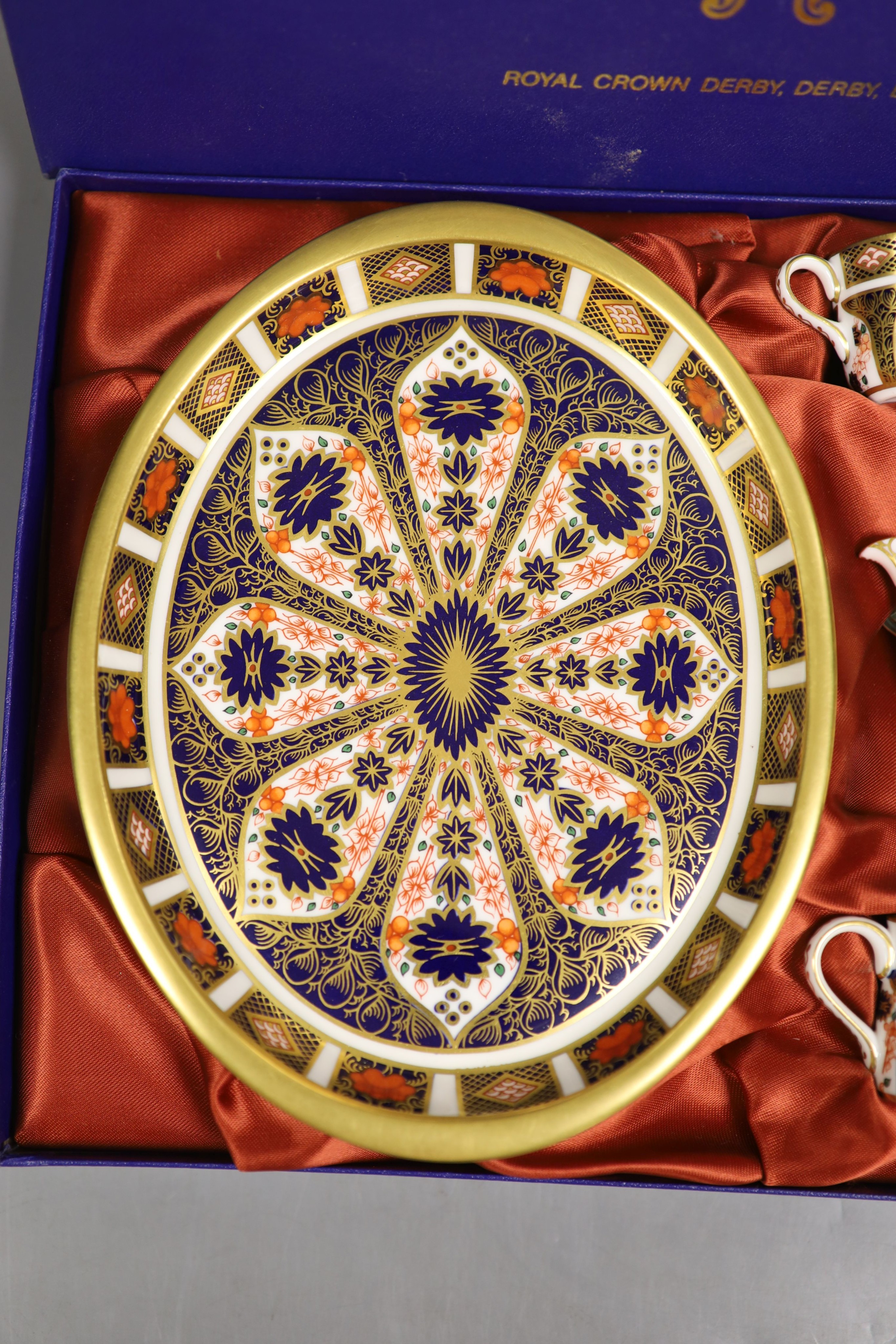 A Royal Crown Derby 'Old Imari' pattern miniature tea service, boxed